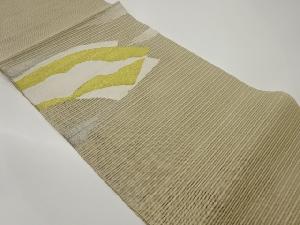 絽綴れ地紙に道長取り・霞模様織出し名古屋帯